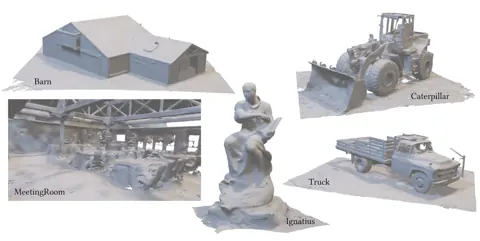 Tanks and Temples 資料集的表面重建定性結果